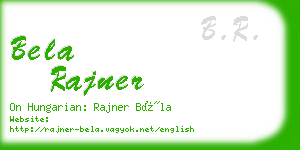 bela rajner business card